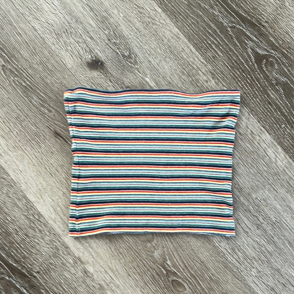 Striped strapless cropped top. Size s/m